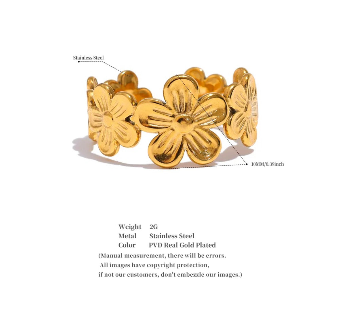 Textured Flower
Bunch Ring