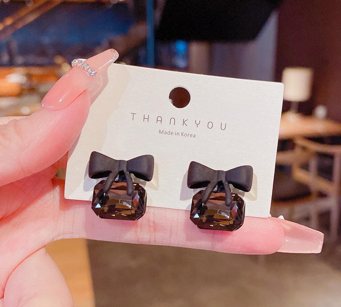Black Bow Knot
Cubic Stone Stud Earrings