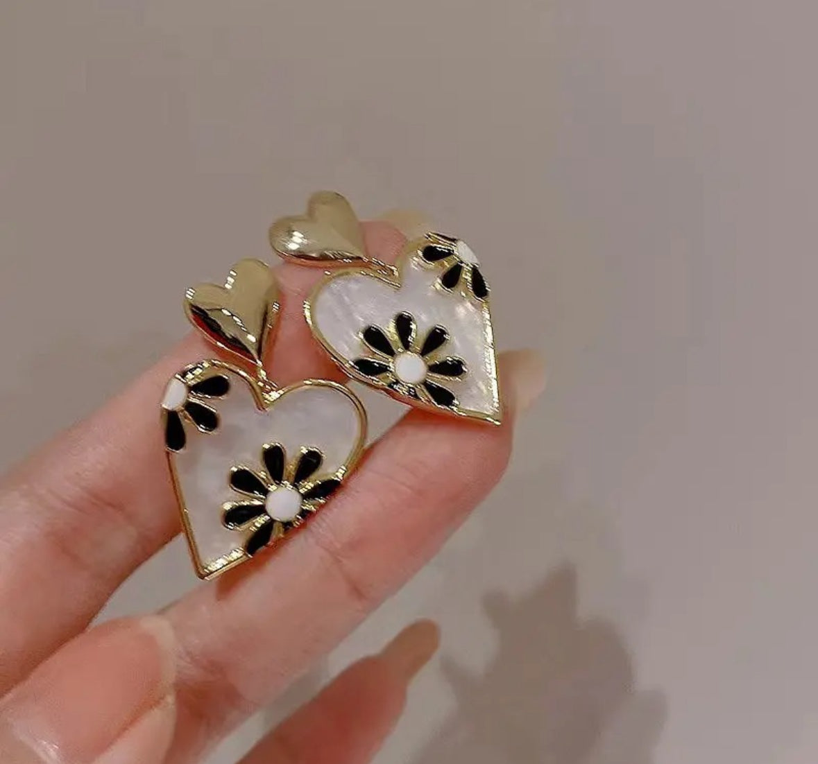 Enamelled Daisy
Heart Drop Earrings