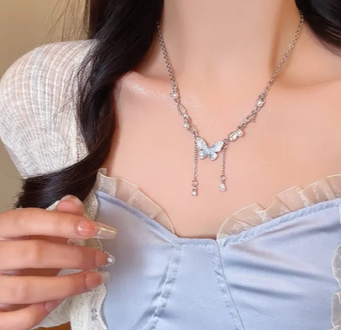 Ice Crystal Butterfly
Tassels Necklace
