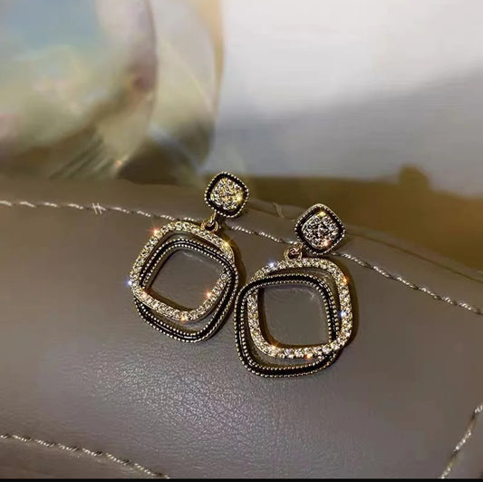 Stones Square Earrings