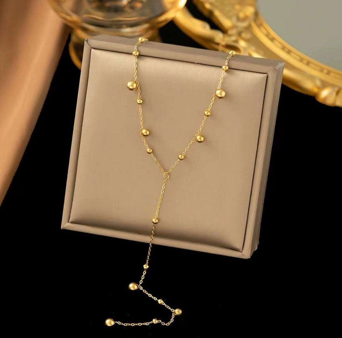 - Y-shape Beads
Chain Long Drop Necklace