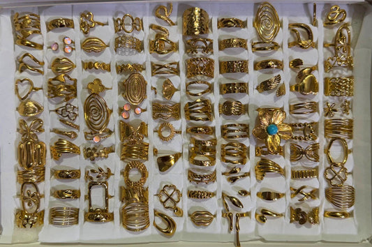 Set of 100 Assorted
Finger Ring Box (Gold)