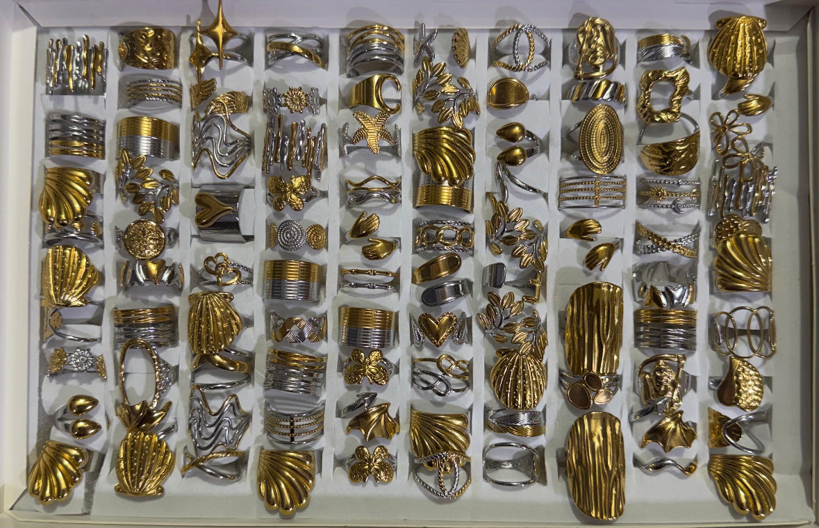 Set of 100 Assorted
Finger Ring Box (Gold & Silver)