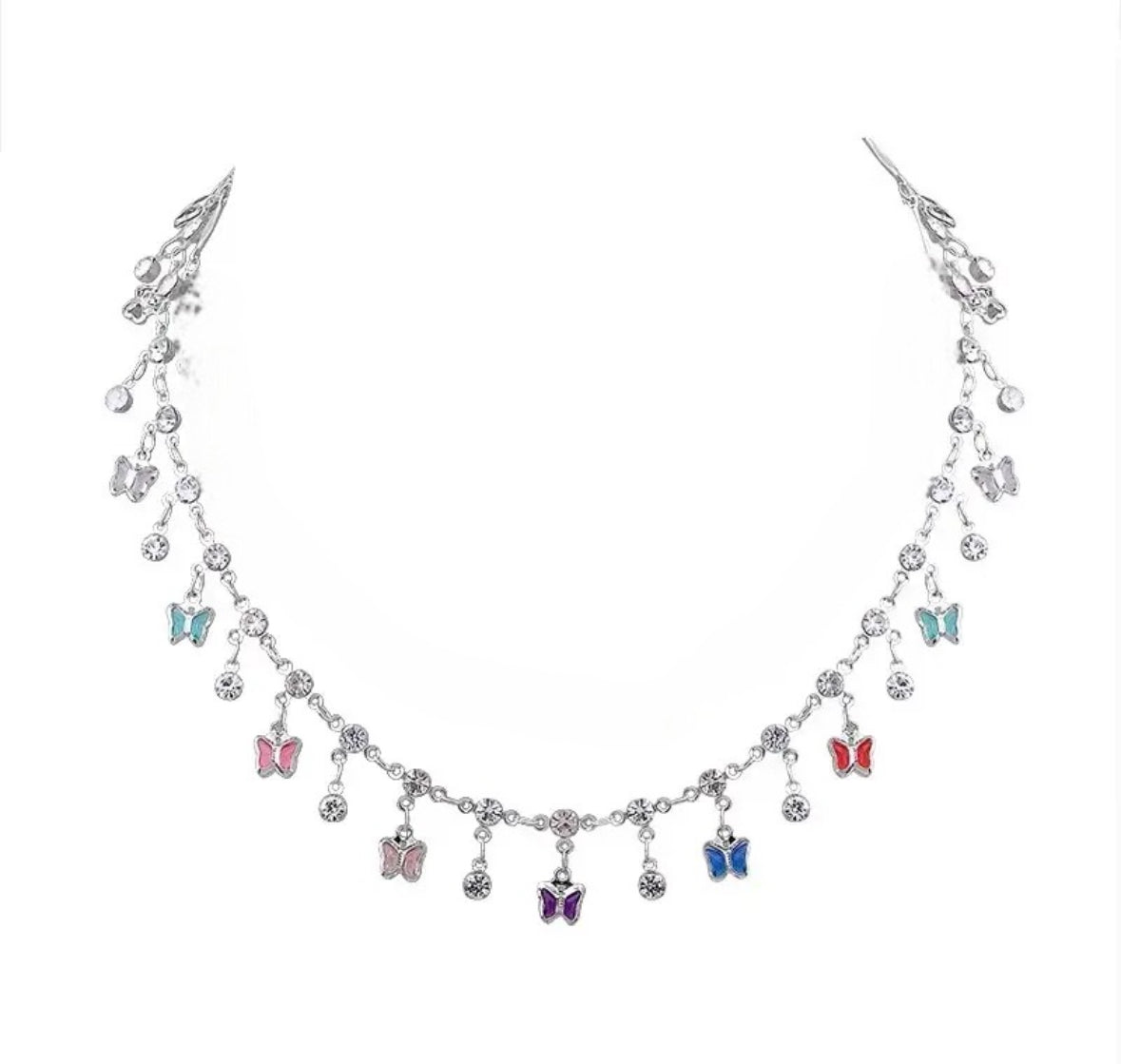 Multicolor Butterfly
Charms Choker Necklace