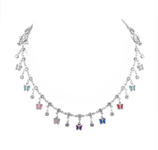 Multicolor Butterfly
Charms Choker Necklace