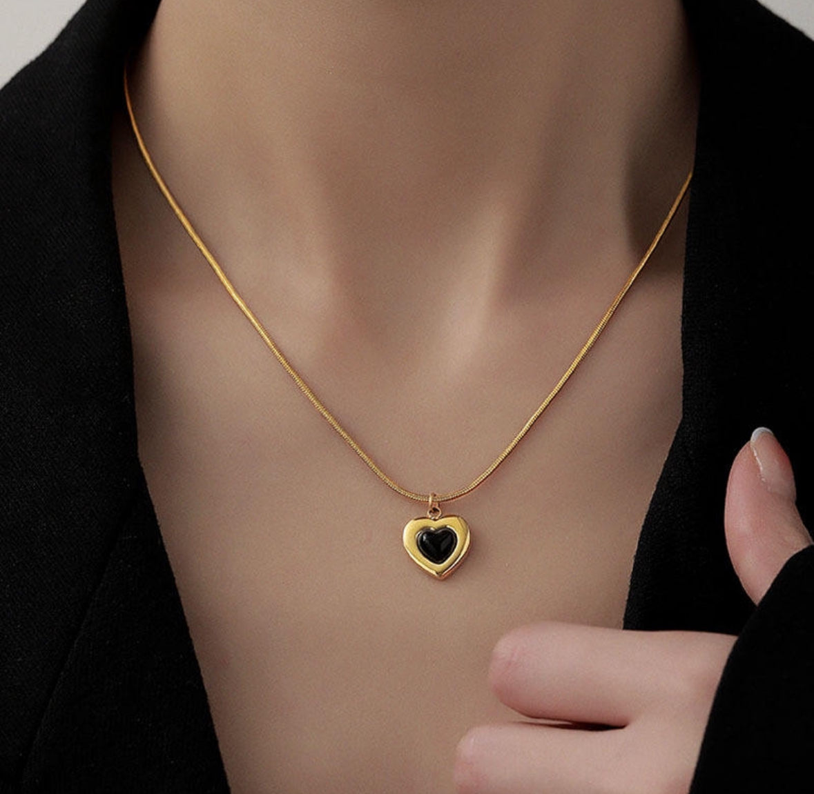 Black Heart Necklace