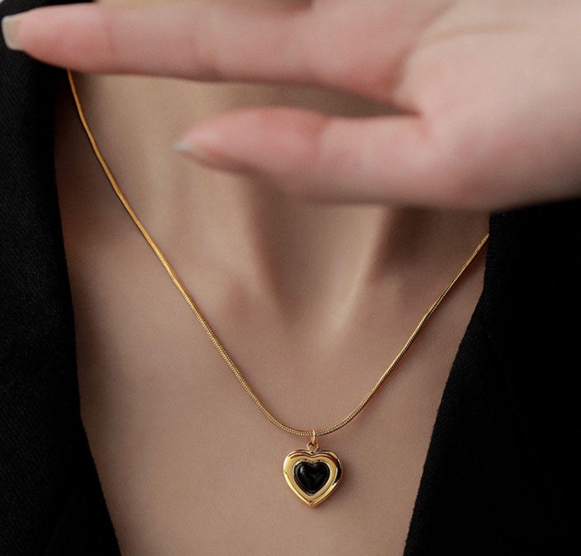 Black Heart Necklace