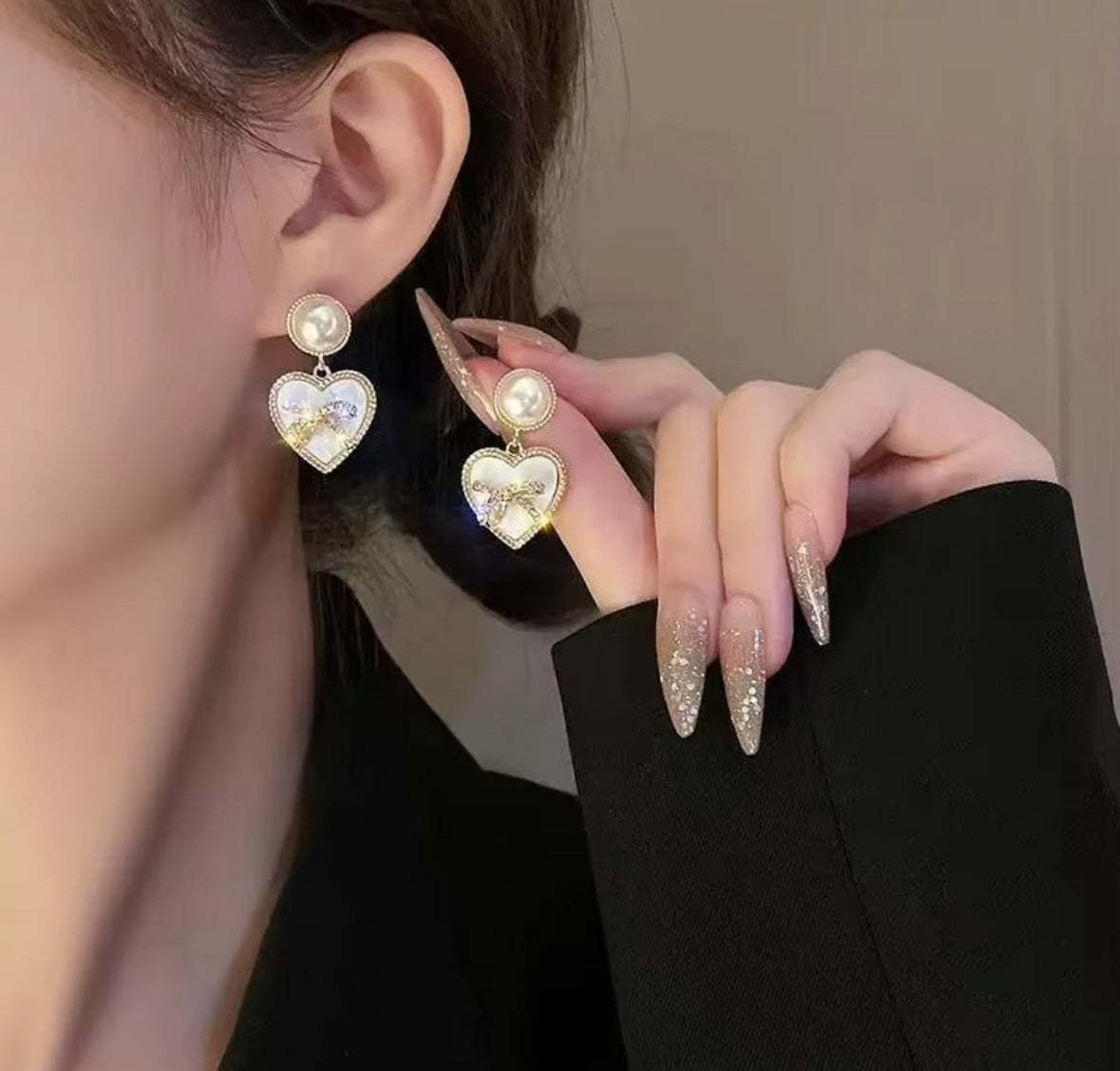 Bow Knot In A Heart Drop Earrings