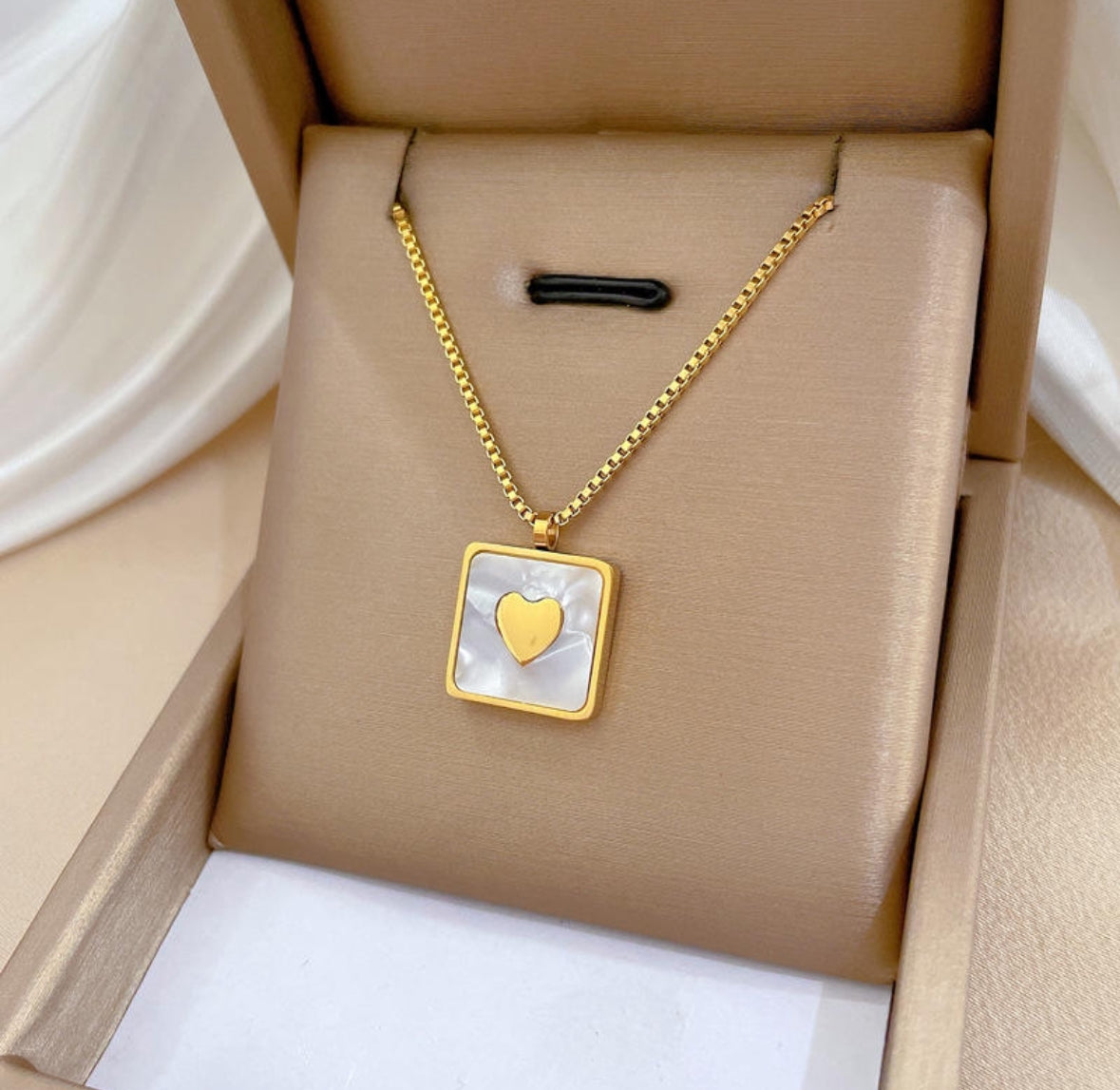 Heart In Opal Square
Necklace