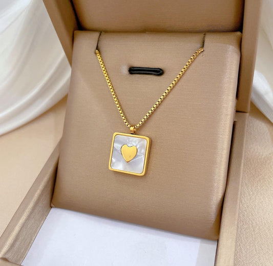 Heart In Opal Square
Necklace