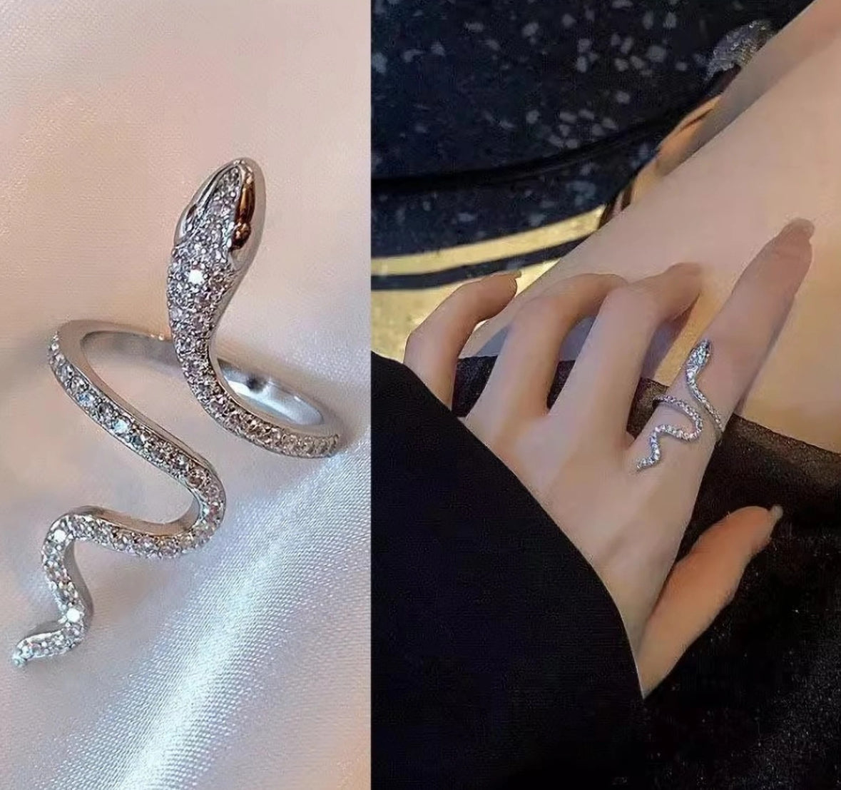 Snake-Shaped
Adjustable Finger Ring