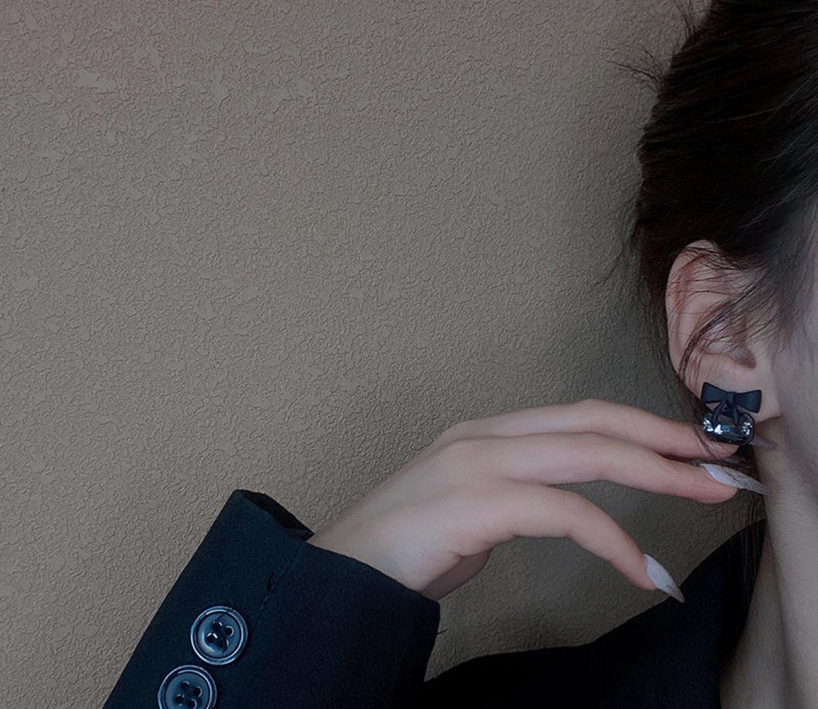 Black Bow Knot
Cubic Stone Stud Earrings