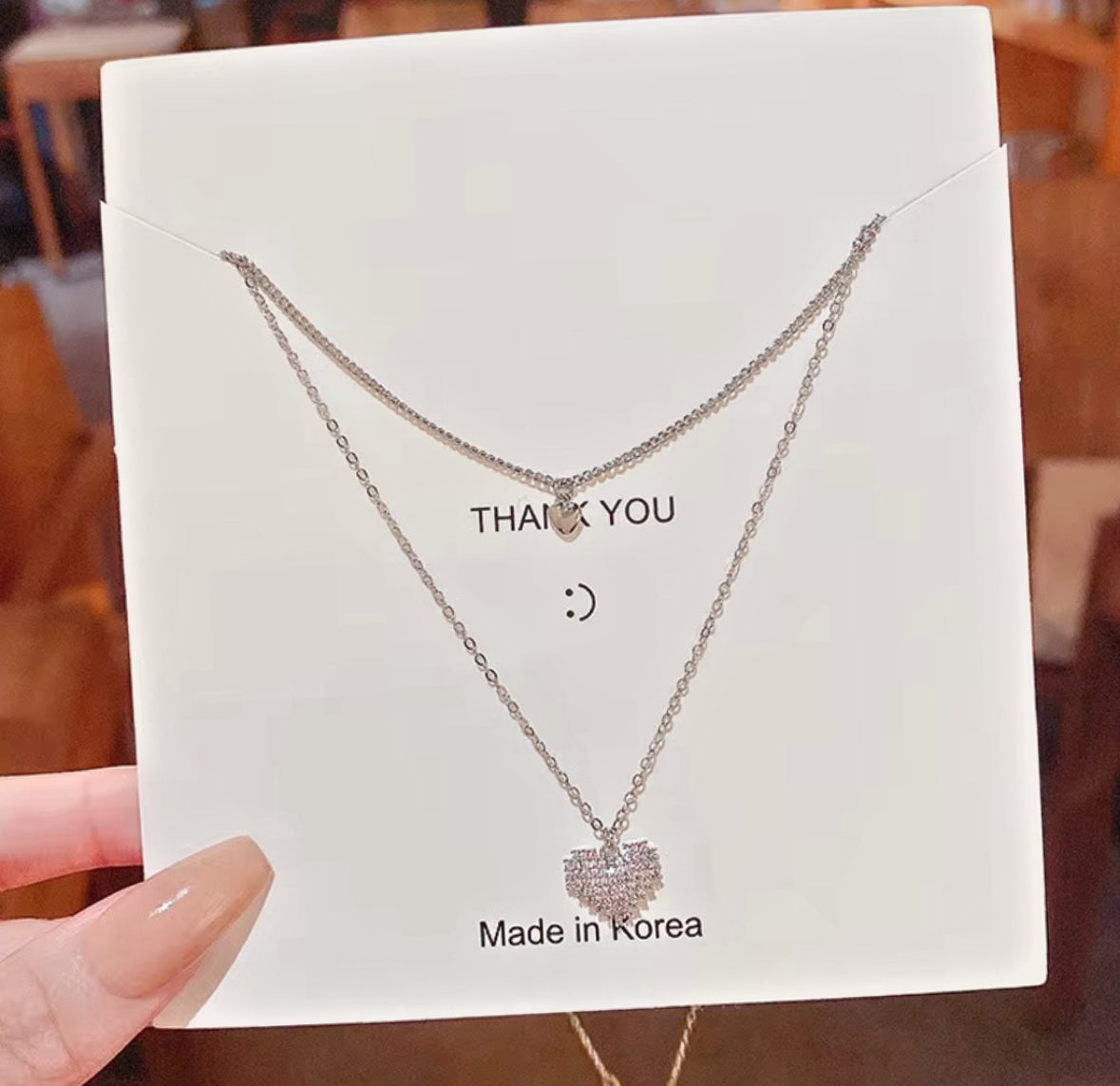 Double Layer
Delicate Heart Necklace
