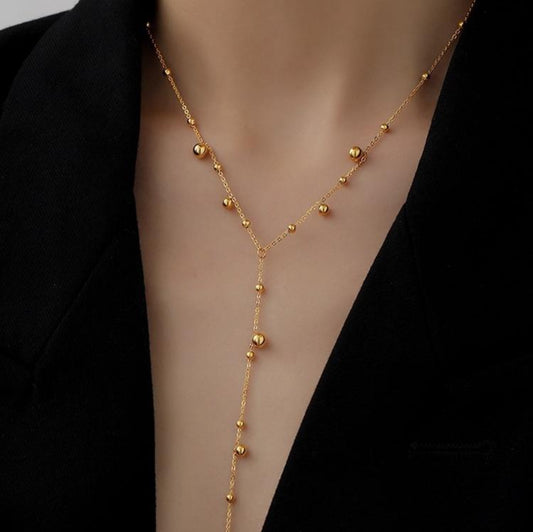 - Y-shape Beads
Chain Long Drop Necklace